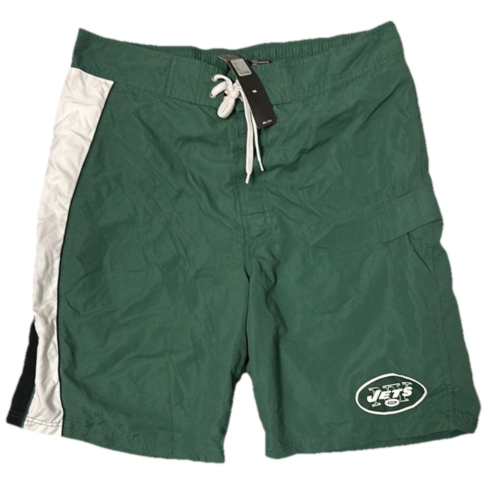 NWT VINTAGE NFL NEW YORK‎ JETS Swim Trunks Size XL BEACH 90s Y2K